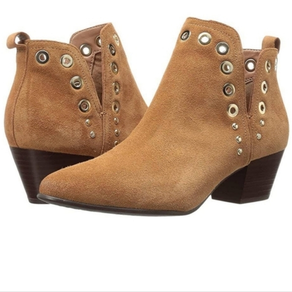 Sam Edelman Shoes - Sam Edelman Rubin Ankle Boots Suede Gold Grommet Carmal Shoe Size: 9.5